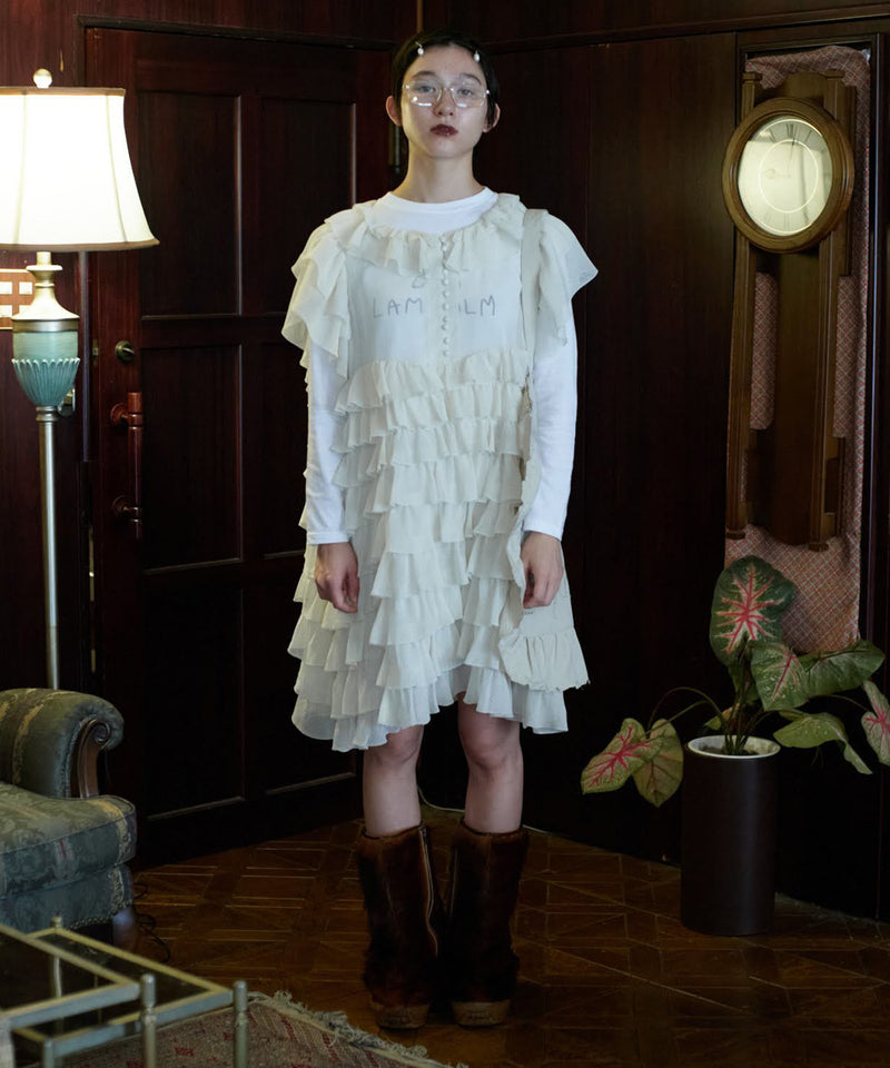【Lam Balm】アンティークライクボリュームティアードワンピース