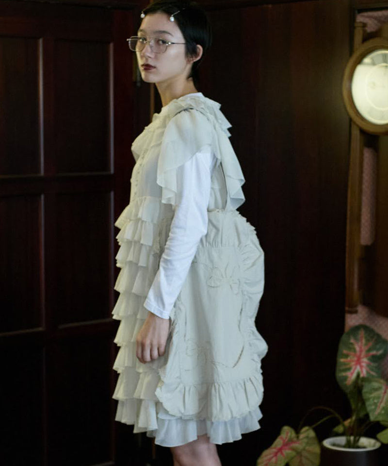 【Lam Balm】アンティークライクボリュームティアードワンピース