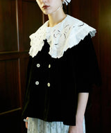 【Lam Balm】ドロップパフスリーブベロアジャケット