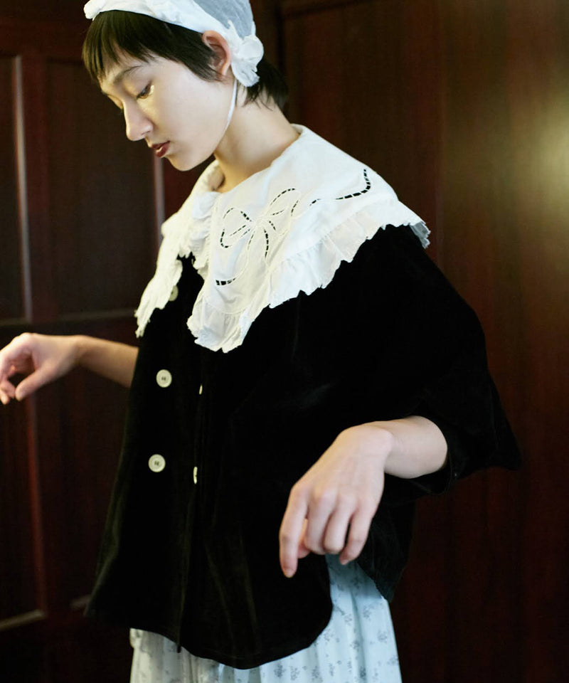 【Lam Balm】ドロップパフスリーブベロアジャケット