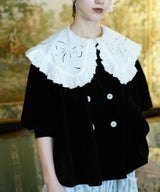 【Lam Balm】ドロップパフスリーブベロアジャケット