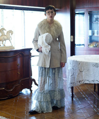 【Lam Balm】アンティークライクスカートウィズボウ