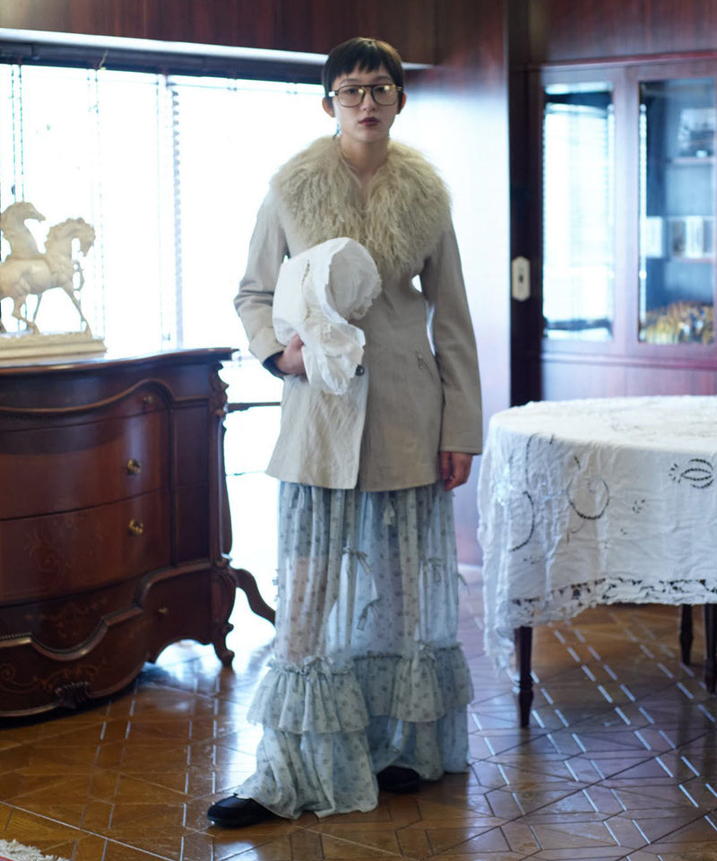 【Lam Balm】アンティークライクスカートウィズボウ