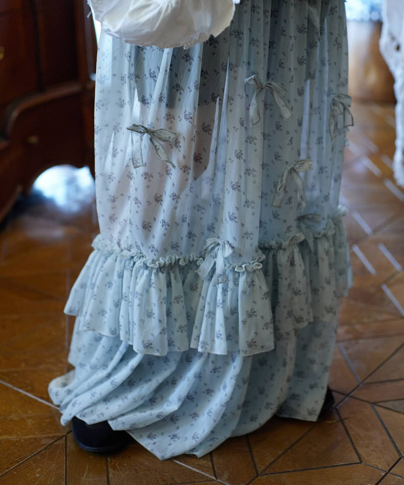 【Lam Balm】アンティークライクスカートウィズボウ