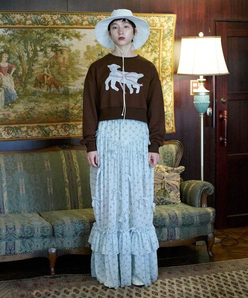 【Lam Balm】アンティークライクスカートウィズボウ