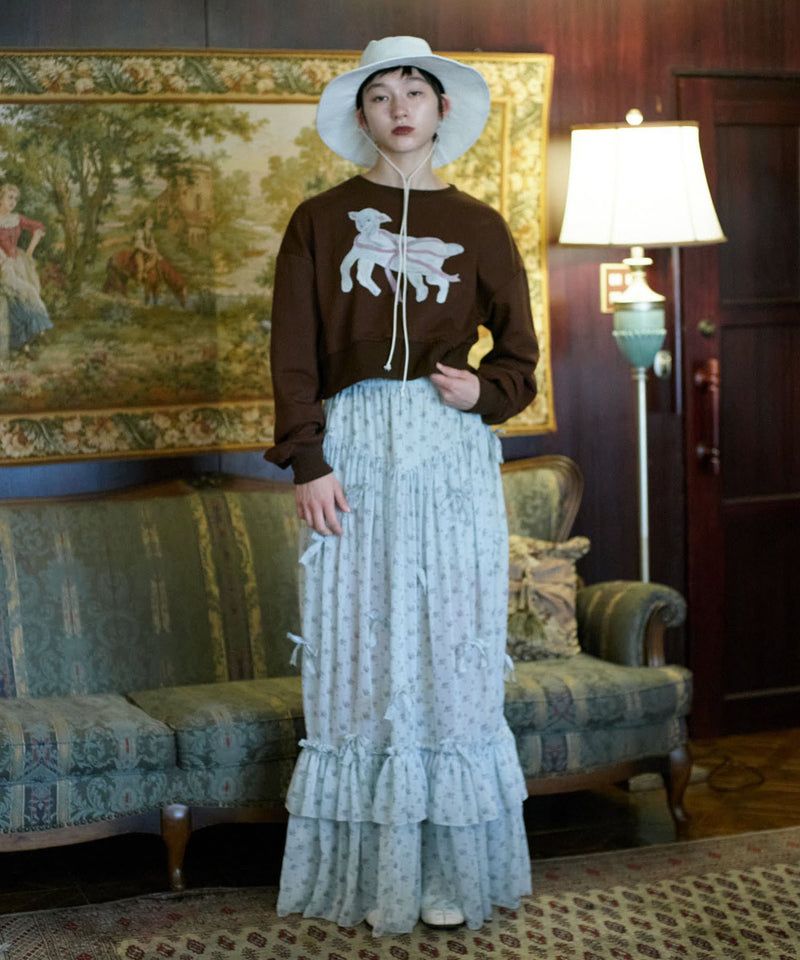 【Lam Balm】アンティークライクスカートウィズボウ