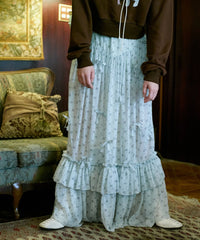 【Lam Balm】アンティークライクスカートウィズボウ