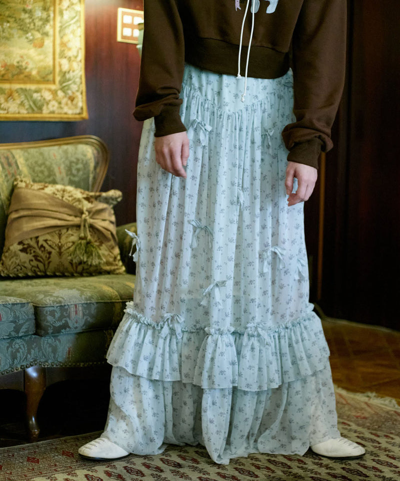 【Lam Balm】アンティークライクスカートウィズボウ