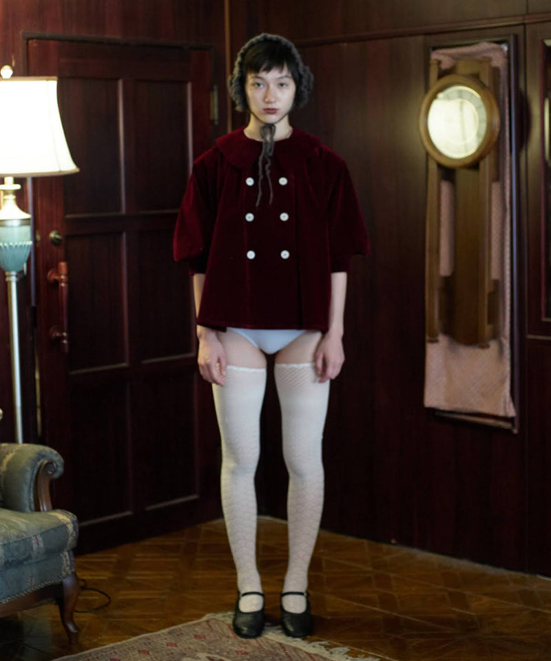 【Lam Balm】ドロップパフスリーブベロアジャケット