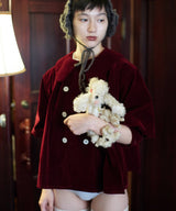 【Lam Balm】ドロップパフスリーブベロアジャケット