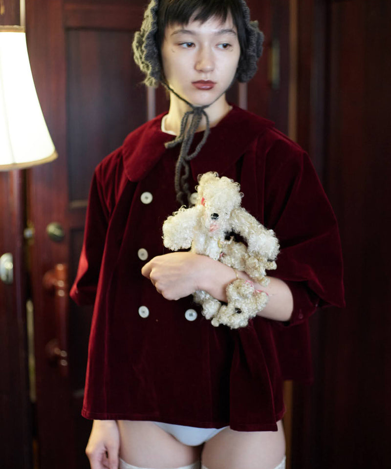 【Lam Balm】ドロップパフスリーブベロアジャケット