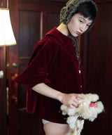 【Lam Balm】ドロップパフスリーブベロアジャケット