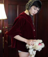 【Lam Balm】ドロップパフスリーブベロアジャケット