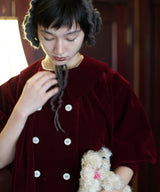 【Lam Balm】ドロップパフスリーブベロアジャケット