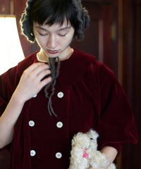 【Lam Balm】ドロップパフスリーブベロアジャケット