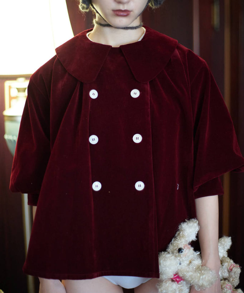 【Lam Balm】ドロップパフスリーブベロアジャケット