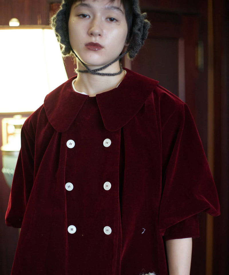 【Lam Balm】ドロップパフスリーブベロアジャケット