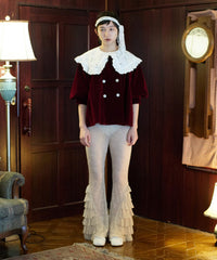 【Lam Balm】レースヘムティアードパンツ