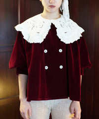 【Lam Balm】ドロップパフスリーブベロアジャケット