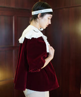 【Lam Balm】ドロップパフスリーブベロアジャケット