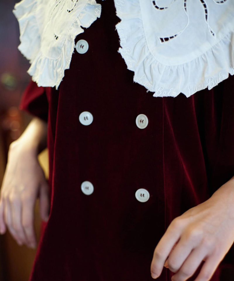 【Lam Balm】ドロップパフスリーブベロアジャケット