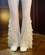 【Lam Balm】レースヘムティアードパンツ