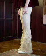 【Lam Balm】レースヘムティアードパンツ