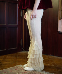 【Lam Balm】レースヘムティアードパンツ