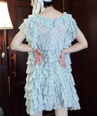 【Lam Balm】アンティークライクボリュームティアードワンピース