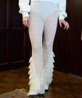 【Lam Balm】レースヘムティアードパンツ