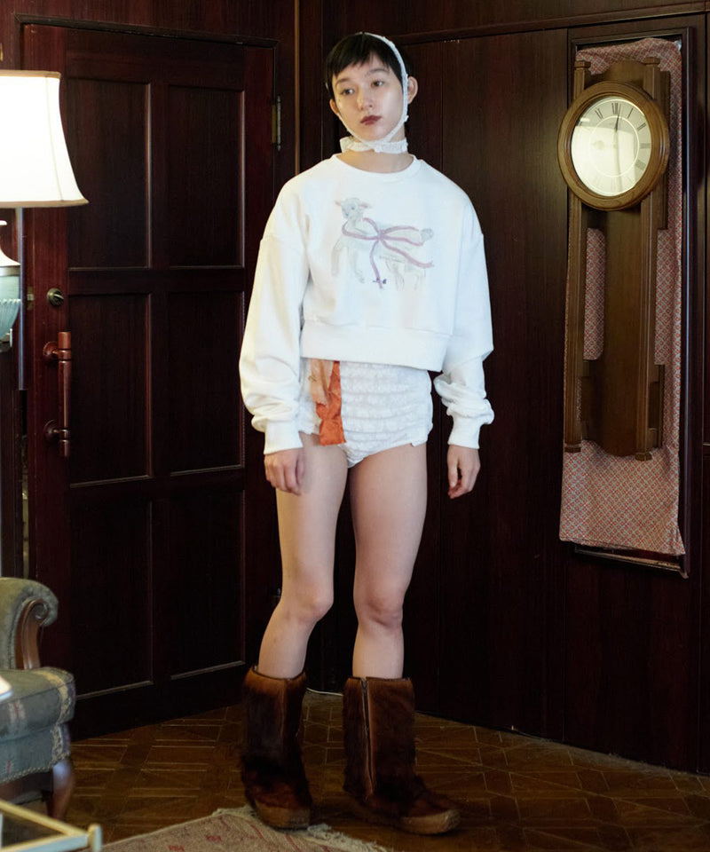 【Lam Balm】CONVENIENCE YOUNG Collaboration　クロップドスウェット