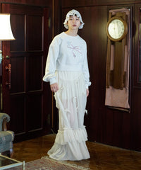 【Lam Balm】アンティークライクスカートウィズボウ