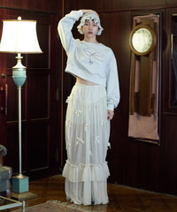 【Lam Balm】アンティークライクスカートウィズボウ