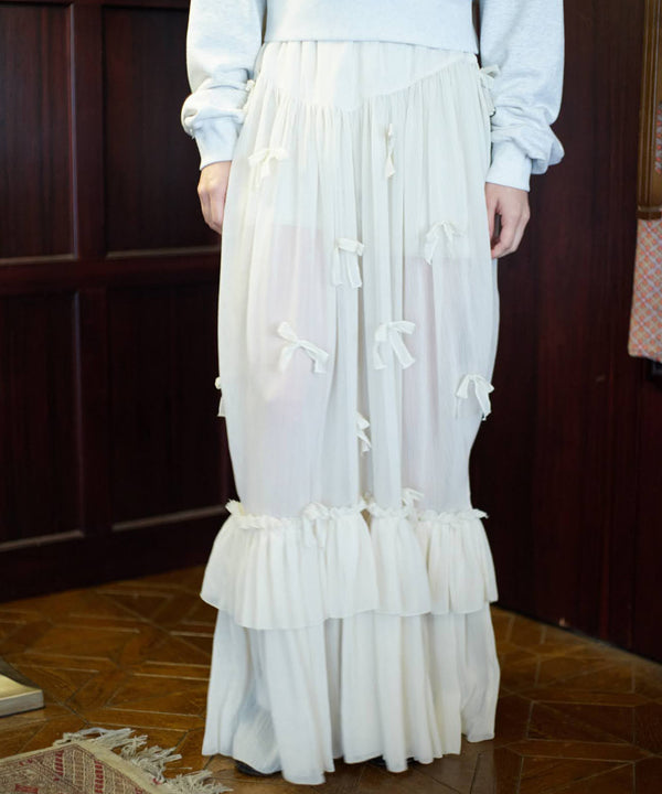 【Lam Balm】アンティークライクスカートウィズボウ