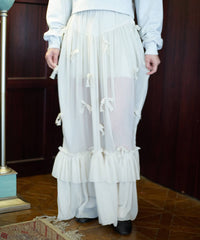 【Lam Balm】アンティークライクスカートウィズボウ