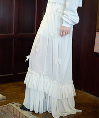 【Lam Balm】アンティークライクスカートウィズボウ