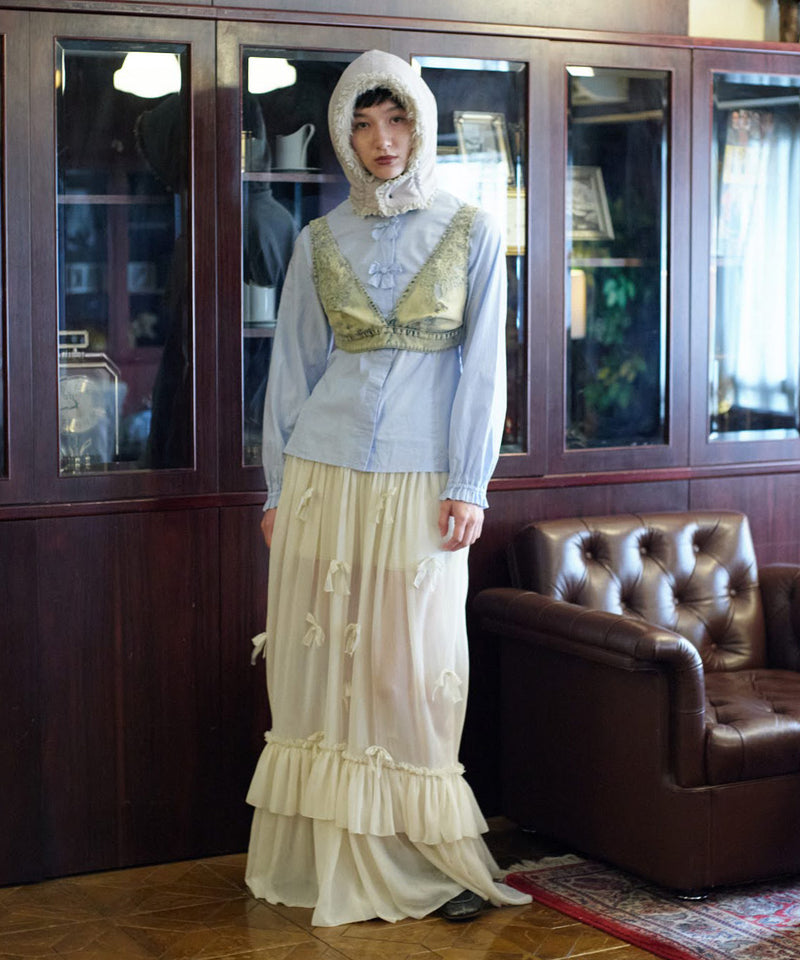 【Lam Balm】アンティークライクスカートウィズボウ