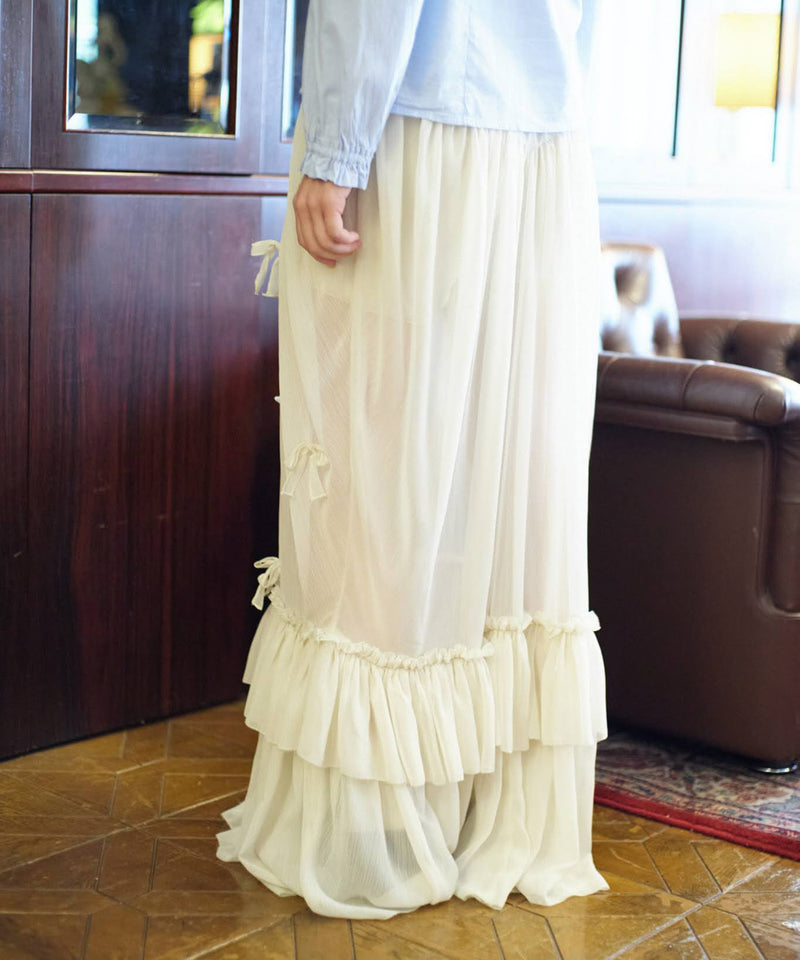 【Lam Balm】アンティークライクスカートウィズボウ