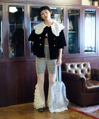 【Lam Balm】ドロップパフスリーブベロアジャケット