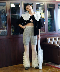 【Lam Balm】ドロップパフスリーブベロアジャケット