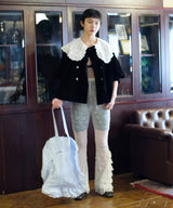 【Lam Balm】ドロップパフスリーブベロアジャケット