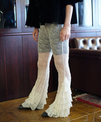 【Lam Balm】レースヘムティアードパンツ