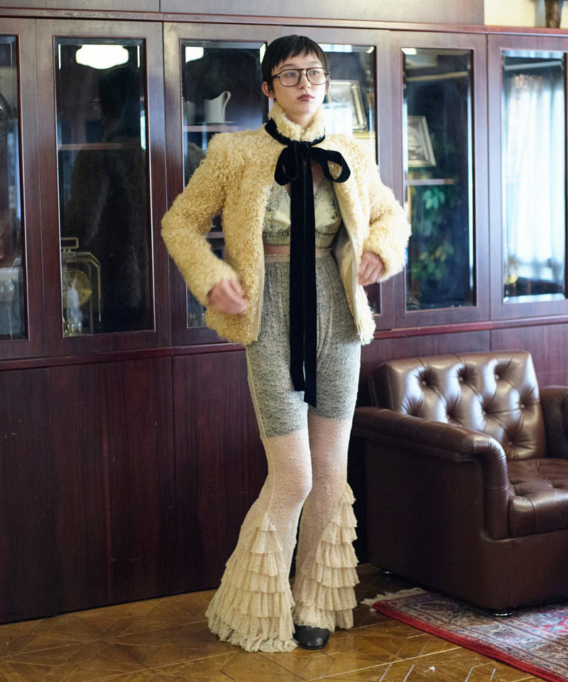 【Lam Balm】レースヘムティアードパンツ