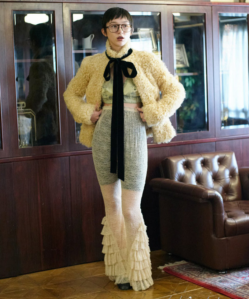 【Lam Balm】レースヘムティアードパンツ