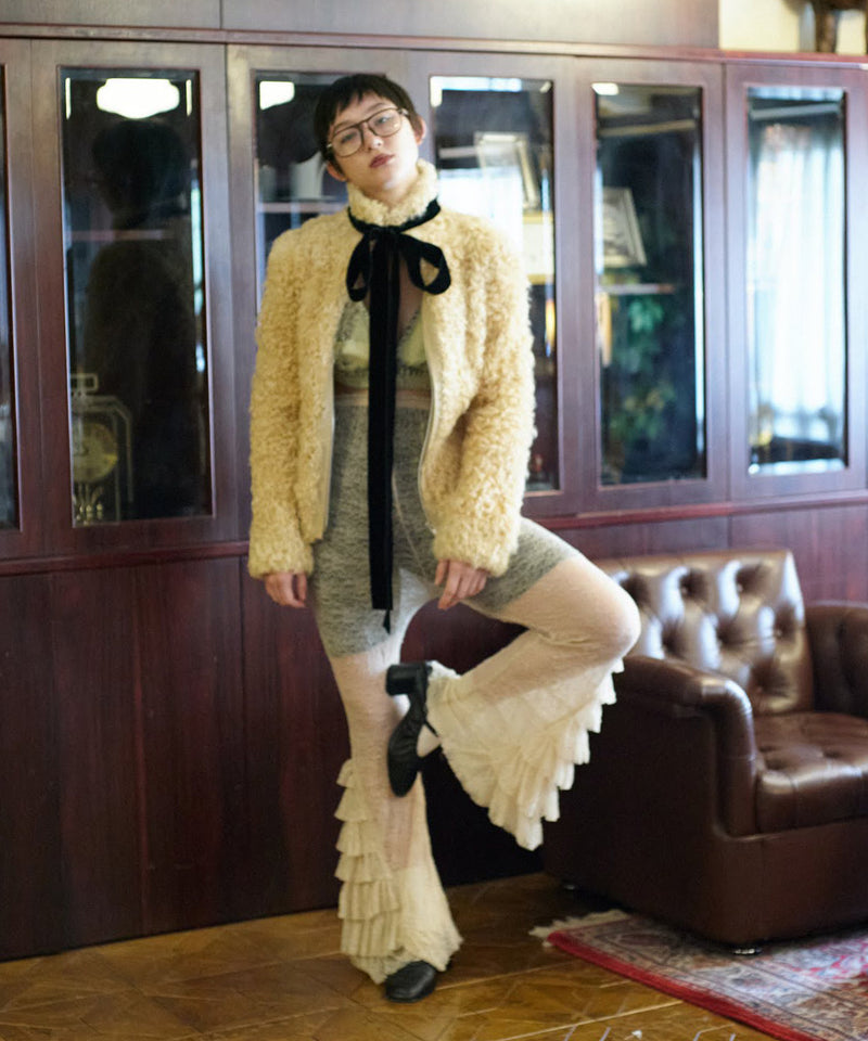 【Lam Balm】レースヘムティアードパンツ