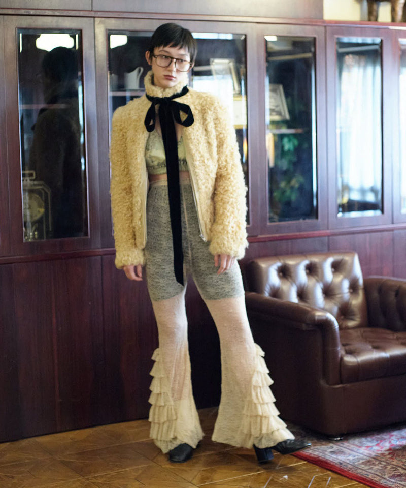 【Lam Balm】レースヘムティアードパンツ