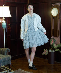 【Lam Balm】アンティークライクボリュームティアードワンピース