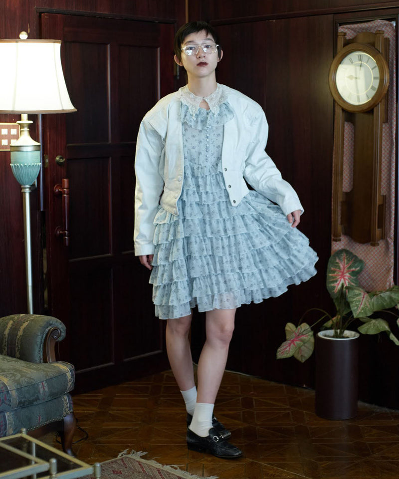 【Lam Balm】アンティークライクボリュームティアードワンピース