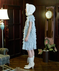 【Lam Balm】アンティークライクボリュームティアードワンピース