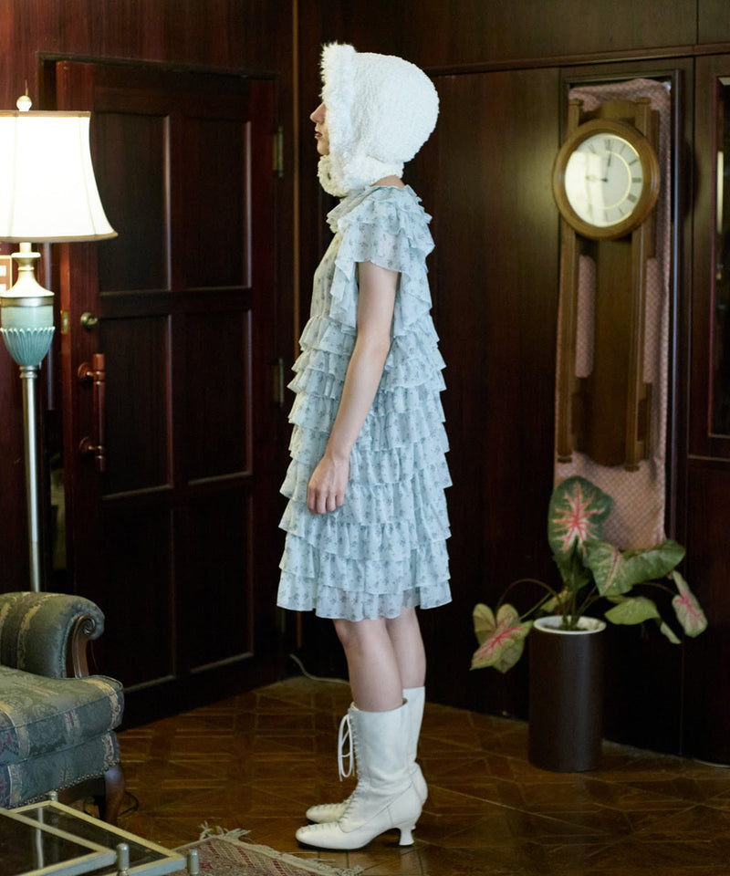 【Lam Balm】アンティークライクボリュームティアードワンピース